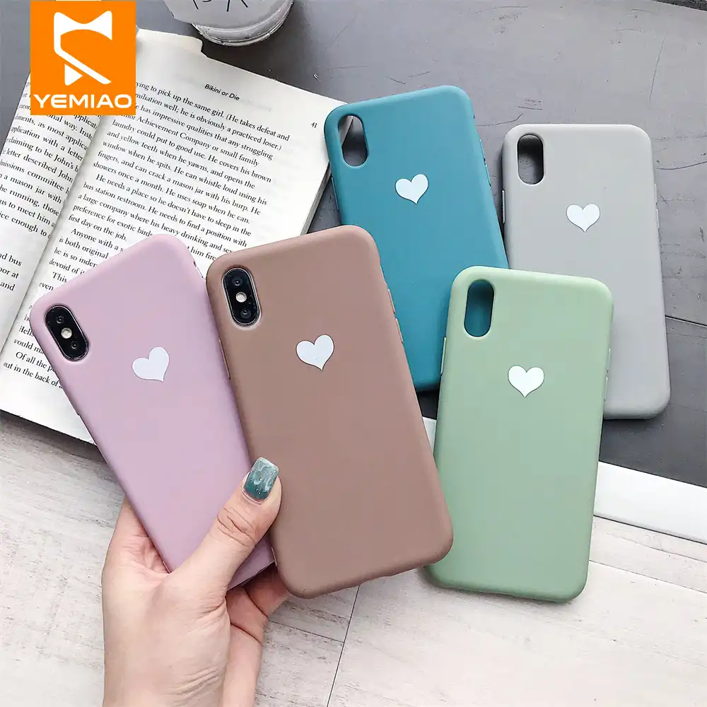 Luminous Silicone Case For Iphone 8 7 Plus X Xs Max Cute Heart Pattern Girl Cover For Iphone 6 6s Plus Xr 10 Phone Case Covers Phone Case Covers Aliexpress