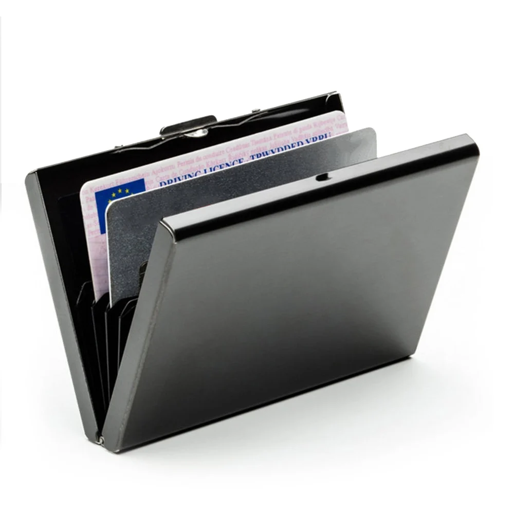 

Business Men Stainless Steel ID Credit Card Holder Box Anti-scan Women Bank Cards Metal Case 88 Best Sale-WT