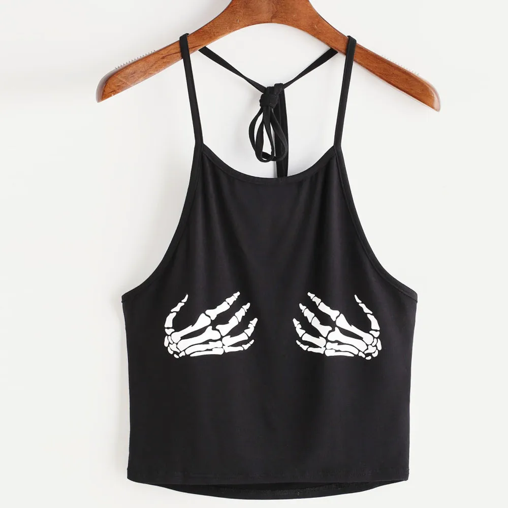 

summer cute tops women 2019 Summer Vest Camisole Women Fashion Sexy Palm Print Tank Top Sleeveless T-Shirt Tops