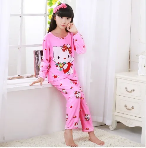 

New Sale 2019 Spring summer Baby Sleepwears Suits Lovely Gilr Pajamas Children Pyjamas Girls Cartoon Pijamas Kids Clothing set