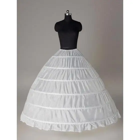 Свадебные аксессуары высокое качество дешевые белые 6 нижние юбки с фижмами для бального платья Свадебные платья кринолин нижняя юбка