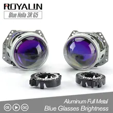 ROYALIN автомобиль-Стайлинг синий Hella 3R G5 Биксеноновая фары D2S проектор 3 «Универсальный Авто D1S D2H ксеноновая лампа Металл объектив модернизации