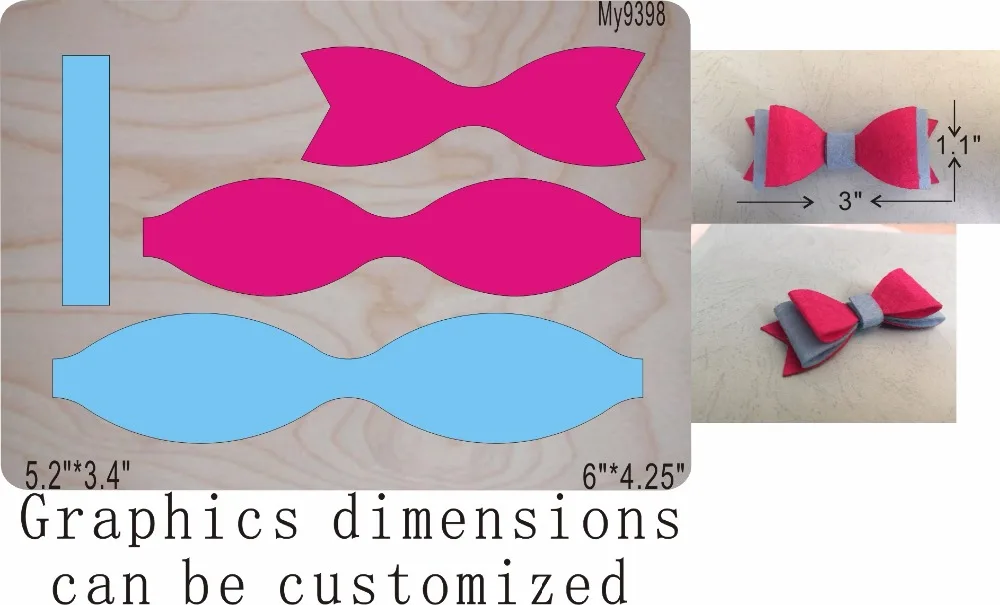 

Bow wooden mold die cutting & Wooden dies fit MY/ Scrabooking Square