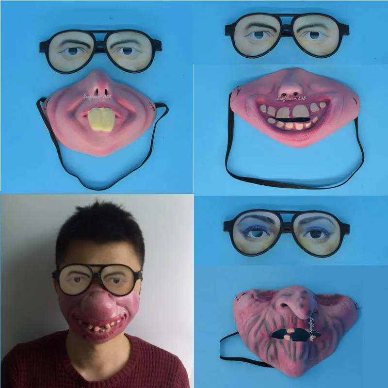 Man Boy Fun Clown Joke Glasses Horror Latex Mask Kids Adults Party Masks Up Props birthday Halloween Christmas Xmas | Дом и сад