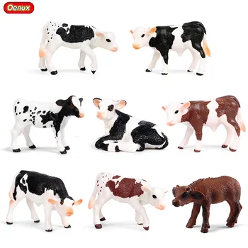 

Oenux Original Farm Animals Cattle Calf OX Bull Cow Simulation PVC Model Action Figures Poultry Animals Figurines Toy Kids Gift