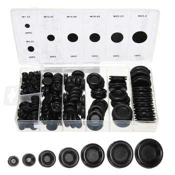 

SHGO HOT-170Pcs Black Rubber Grommet Firewall Hole Plug Retaining Ring Set Car Electrical Wire Gasket Kit For Cylinder Valve W