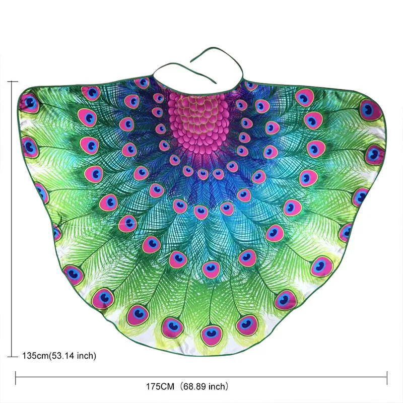 D.Q.Z Women Soft Chiffon Peacock Wings Shawl Festival Wear Cute Cape Hawaii Huge Costume Wife Gifts New Year's Costume D.Q.Z Women Soft Chiffon Peacock Wings Shawl Festival Wear Cute Cape Hawaii Huge Costume Wife Gifts New Year's Costume