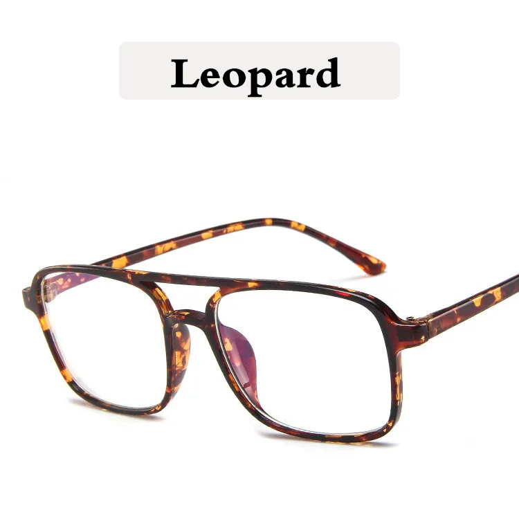 Новая мода коробка плоские очки для женщин, Ретро стиль, оправа для очков для чтения, Для Мужчин's квадратные очки оптически прозрачный украшения - Цвет оправы: Leopard