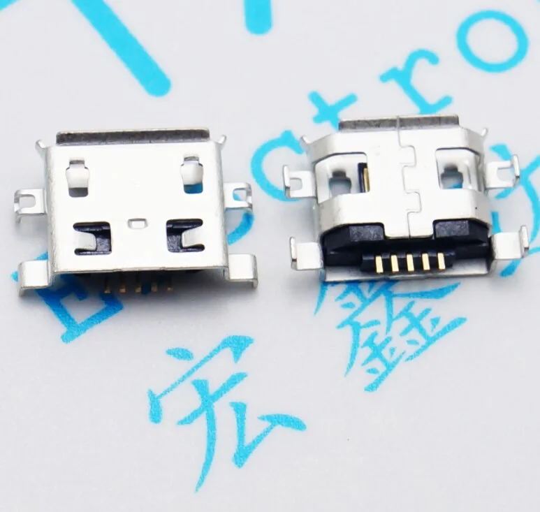 

100Pcs Micro USB Jack Connector Type B Female 5Pin Tail Board Type Solder Socket Connectors Charging Socket for PCB Board