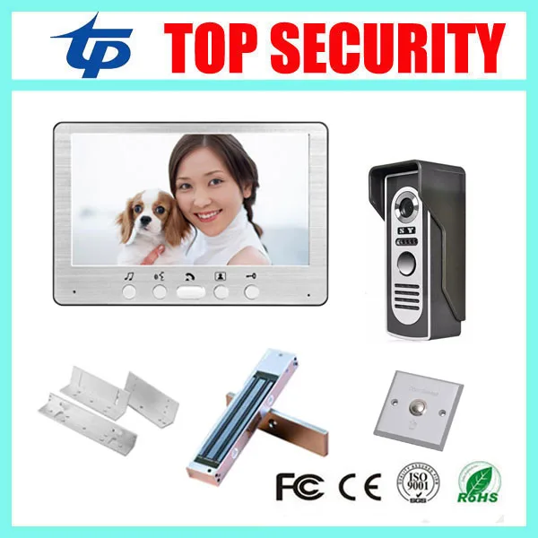 Good quality 7inch font b video b font door phone door intercom 7 night version color