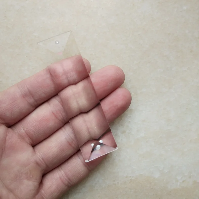 10 шт./лот 22*100 мм машина шлифовальный прозрачный Треугольный Кристалл Бар Призма DIY люстра кристалл в 2 отверстия занавеска для дома аксессуары