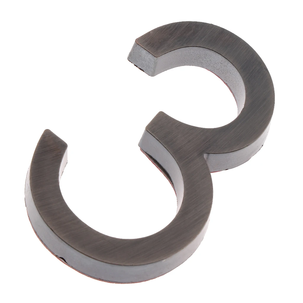 Surface Mounted Door Number Chrome Finish Digits Letter for Shop Bar House Apartment Flat Shop Hotel Display Names Numbers	