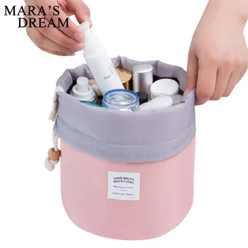

Mara's Dream Waterproof Barrel Travel Cosmetic Bag Cosmetic Bag Nylon Wash Bag Dressing Box Storage Toiletry Bag Large Capacity