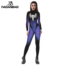 NADANBAO Spiderman Cosplay Halloween Costumes For Women Jumpsuit Adult Costume Catsuit Plus Size Spider women Bodysuit