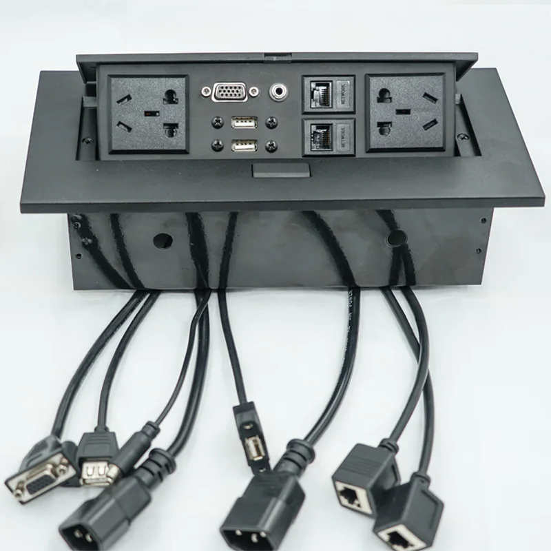 

NEW K523 Multi-function desktop socket pop-up type Wiring-free dual port USB desk table line box