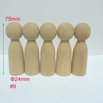 

30pcs #9 Unfinished DIY Solid Wooden BOY Peg Doll Bodies