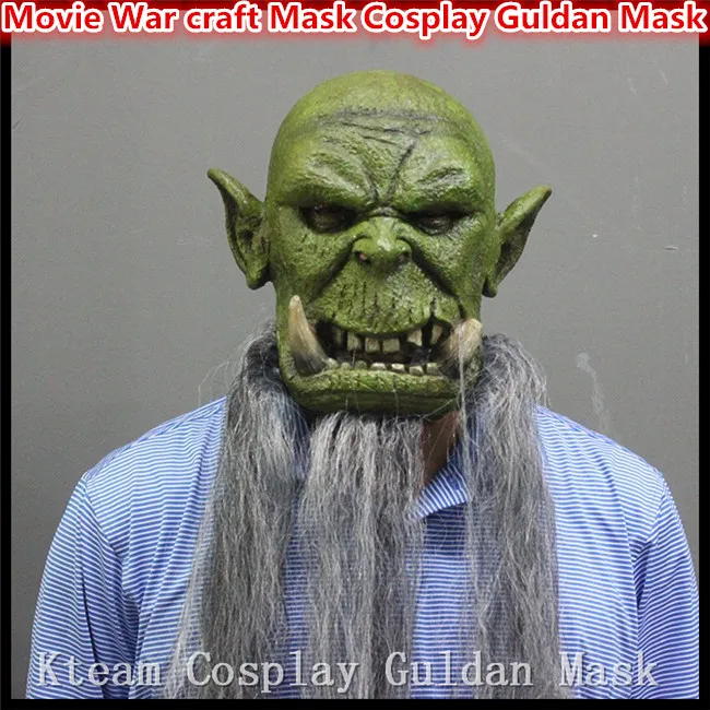 

2016 New Hot Famous Movie Orcs Guldan Masks Cosplay Movie Adult Latex Scary Face Mask for Halloween Party Cosplay Free shipping