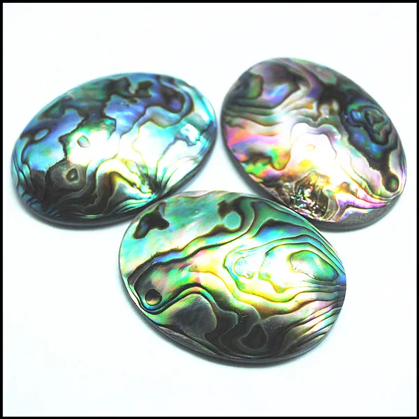 3pcs natural sea abalone shell cabochons oval shape 30x40mm for charms pendants makings nature loose beads accessories DIY