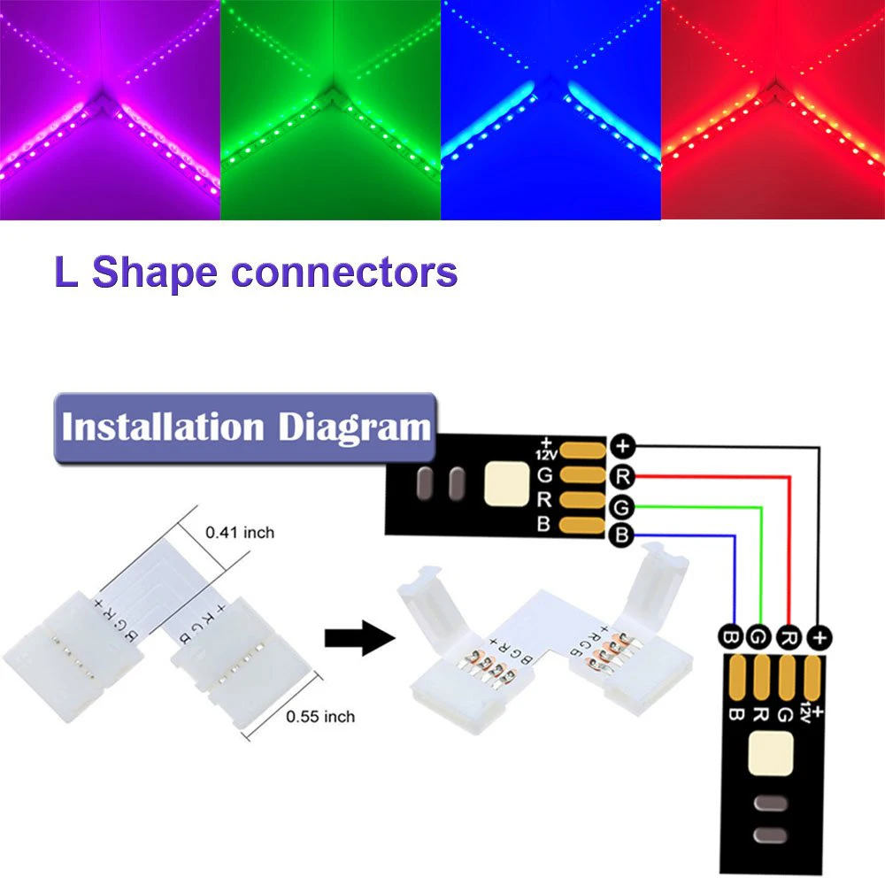 5 шт. светодиодные ленты разъемы L T X форма Быстрый пайки угловой разъем для rgb rgbw ws2811 ws2812 ws2812b 5050 5630 Светодиодные полосы
