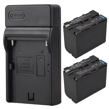 

2pcs High Capacity 7800mAh Bateria NP-F960 NP-F970 Camera Battery + Charger For Sony F960 F970 Battery