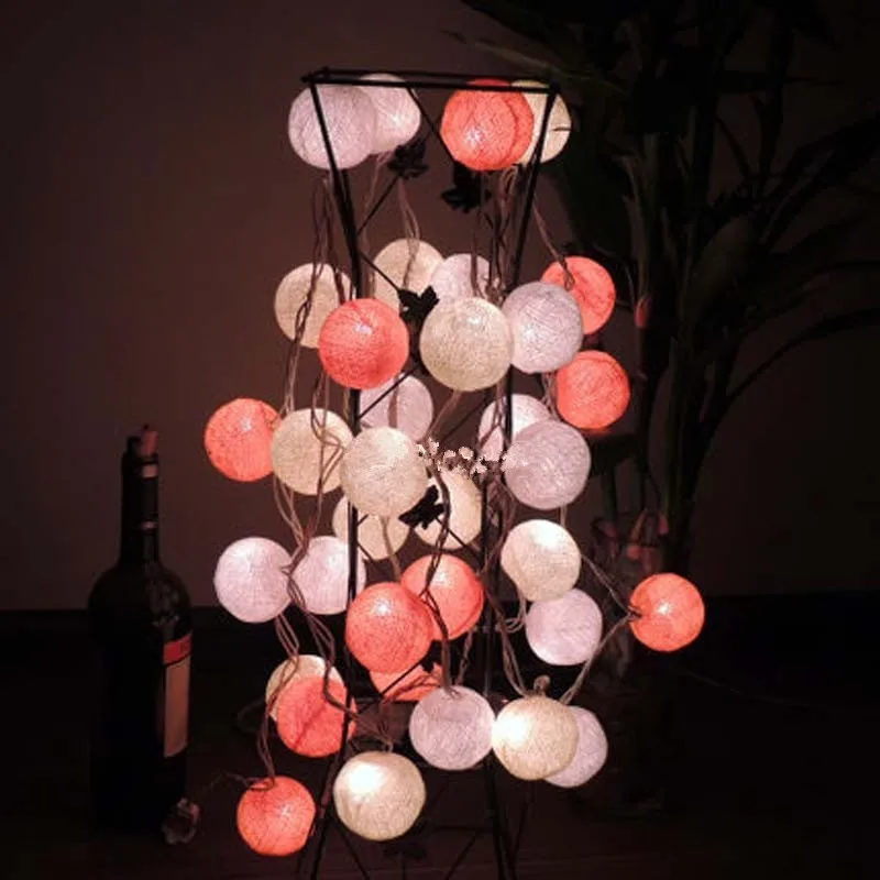 

Feimeifeiyou thailand Cotton Ball orange-beige-white Lantern string holiday Lights String Romantic Bedroom Decoration lamp