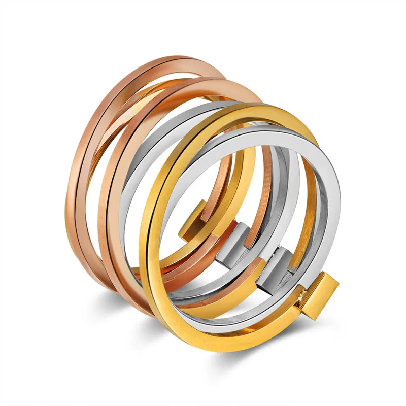 Modyle 2018 New 316L Titanium Stainless Steel Rings for Women Men Wedding Jewelry Special Design Colorful Ring
