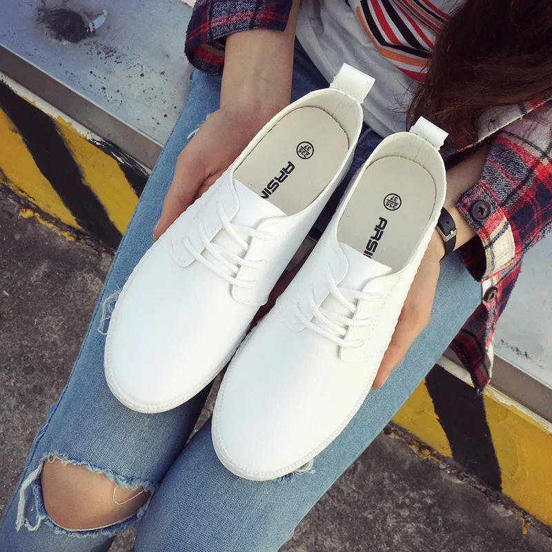 

Sneakers Women 2019 New Spring Summer Women Flats Leather White Canvas Shoes Female Board Shoes Basket Femme Female Sneakers