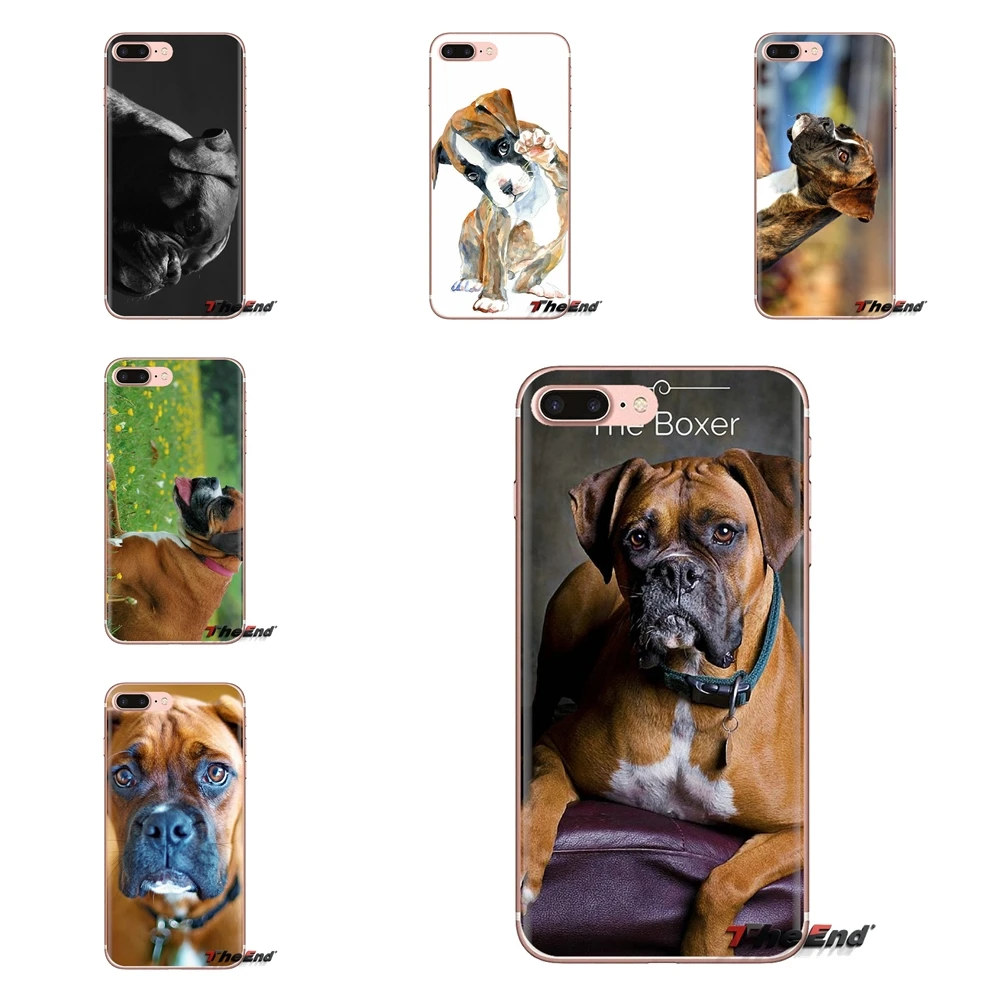 

Boxer Dog Puppies Transparent Soft Shell Covers For Huawei G7 G8 P7 P8 P9 P10 P20 P30 Lite Mini Pro P Smart Plus 2017 2018 2019