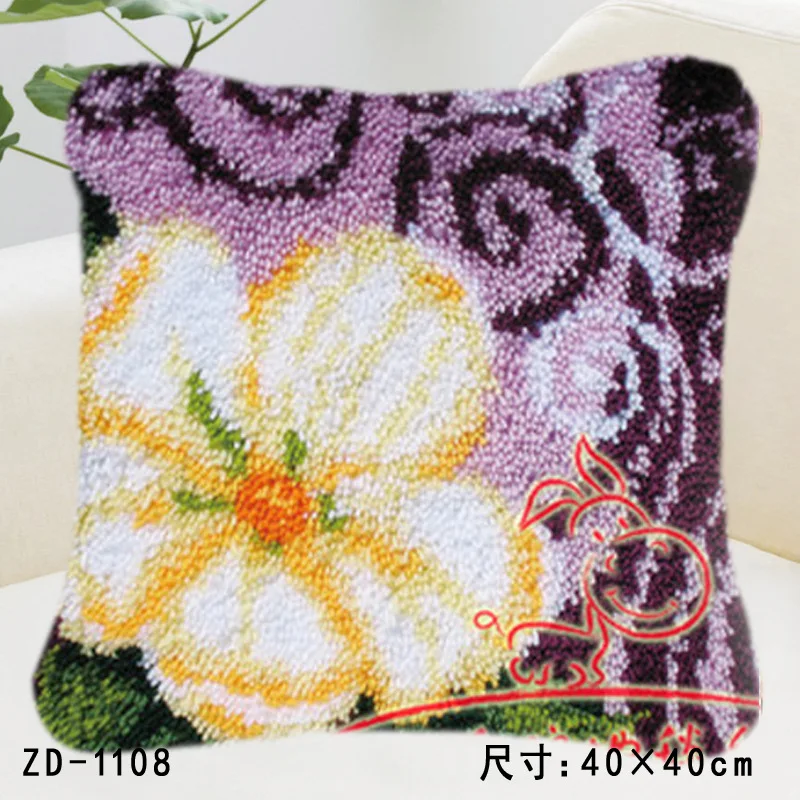 

ZD1108 Pillow Cushion Latch Hook Kit Embroidery DIY Craft Cross Stitch Needlework Embroidery Counted Cross-Stitching Kit Set