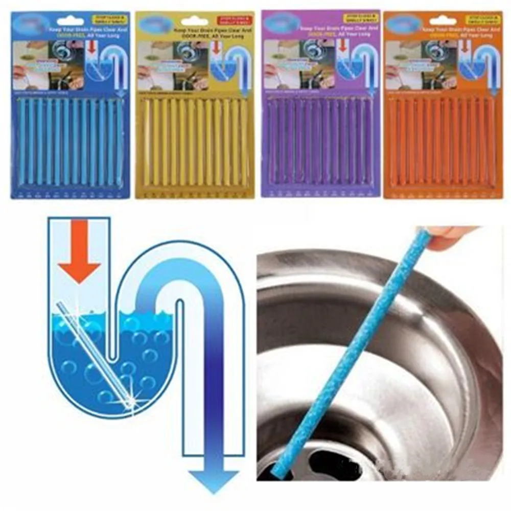 12PCS/ Set Sani Cleaing Sticks Keep Your Drains Pipes Clear  Odor Home Cleaning Essential  Cleaner Bathroom Tools