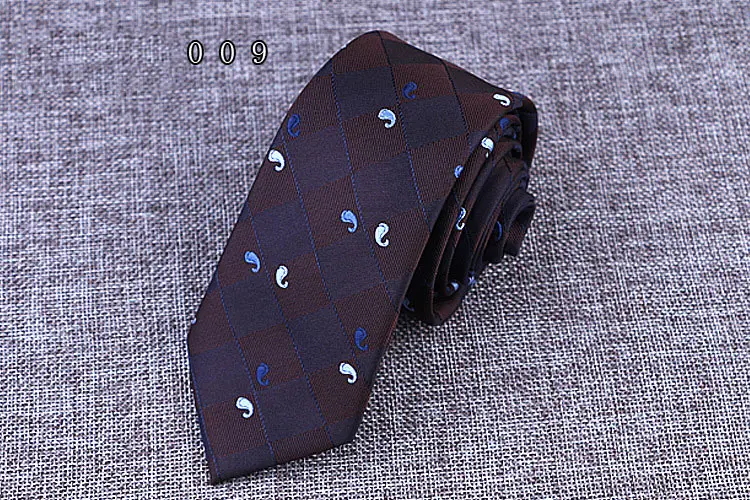 Mens Polyester Skinny Tie 6cm Slim Fashion Neck Tie Green Red Flower Striped Leisure Necktie Business Wedding Neckwear Gift Ties - Цвет: W09