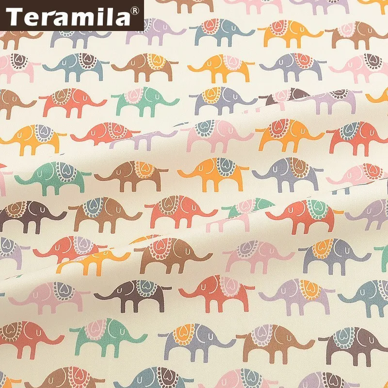 Teramila Слон Дизайн животных хлопок ткань Telas Por Metro DIY лоскутное одеяло платье Домашний Tissu простыня для детей