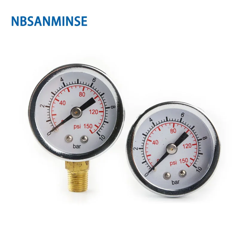 NBSANMINSE 1,5 дюйма 40 мм металлический манометр G NPT 1/8 пневматический измерительный прибор манометр NBSANMINSE 1,5 дюйма 40 мм металлический манометр G NPT 1/8 пневматический измерительный прибор манометр