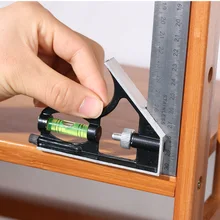 1 шт., точная Регулируемая линейка из нержавеющей стали, комбинированный измеритель уровня, квадратный угол, Метрическая линейка, школьные канцелярские принадлежности, офисные принадлежности