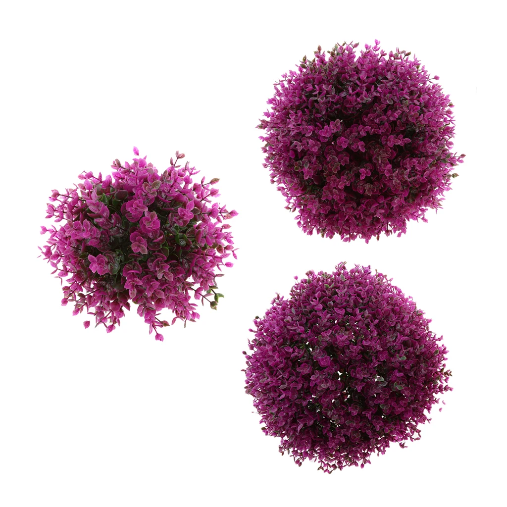 

3 Bunches Artificial Topiary Simulation Eucalyptus Ball Flower Foliage Balls Shop Mall Supplies Wedding Party Decoration