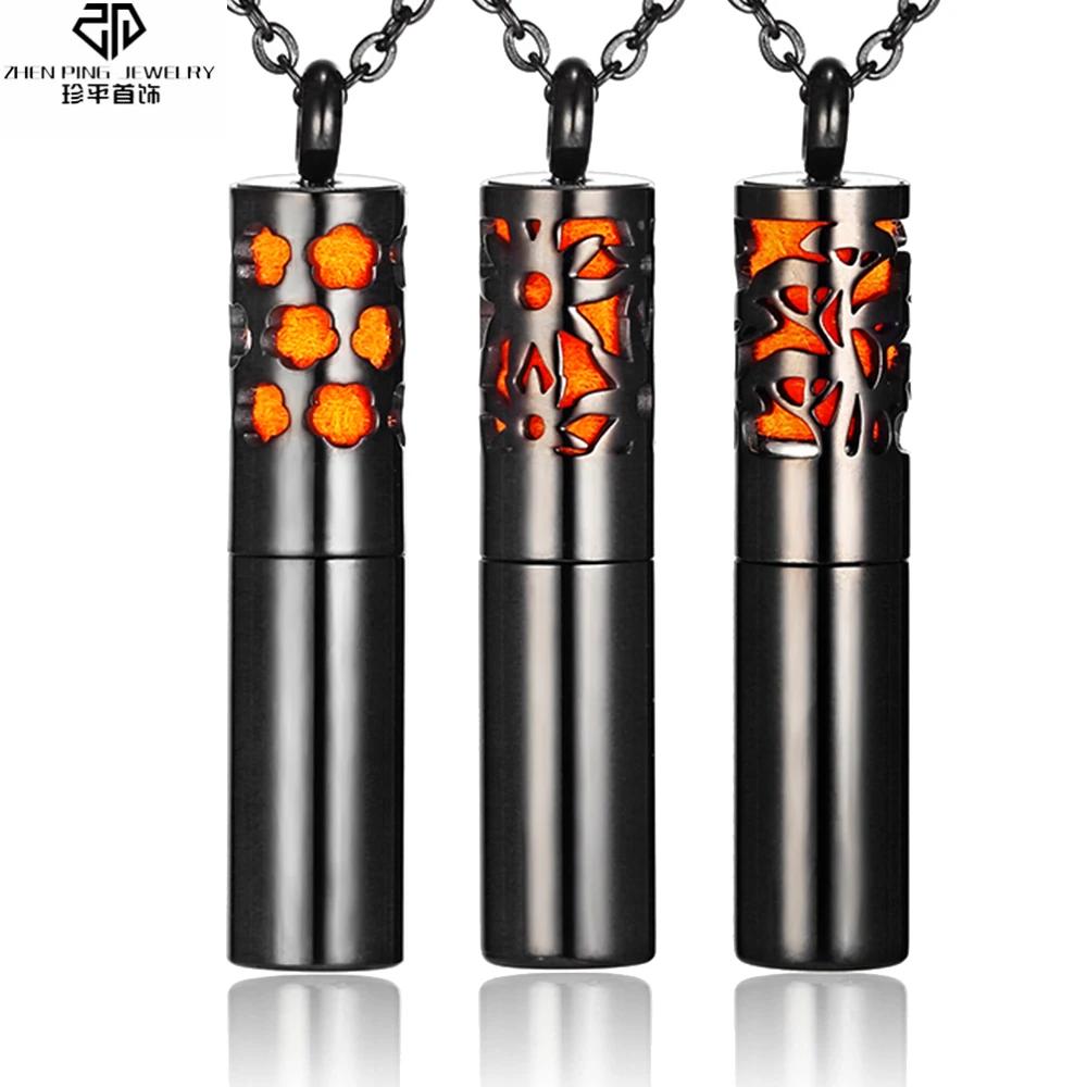

Stainless Steel Essential Oil Storage Pendant Anti Anxiety Hollow Aromatherapy Diffuser Perfume Bottle Necklace Men Women
