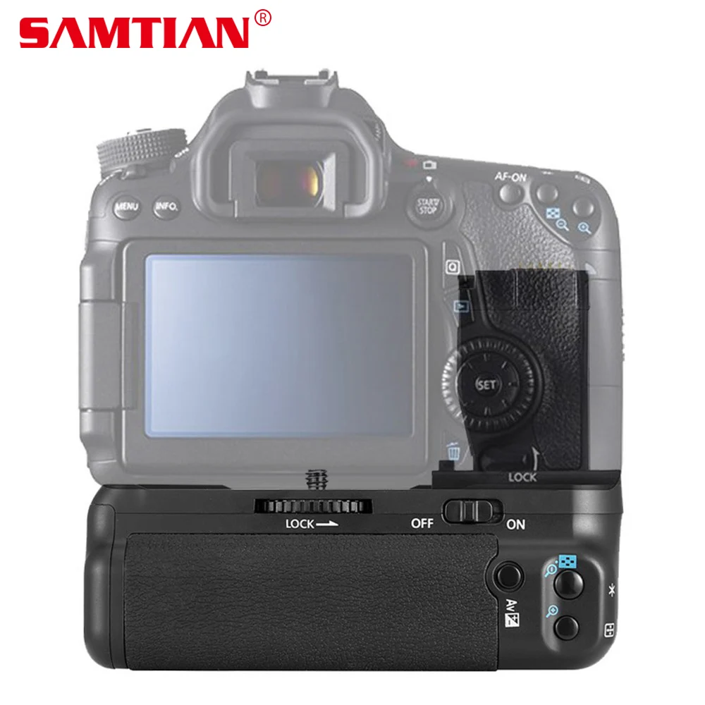 SAMTIAN Вертикальная Батарейная ручка держатель для Canon 750D 760D T6i T6s X8i 8000D DSLR камеры совместим с 2x LP-E17 батареей