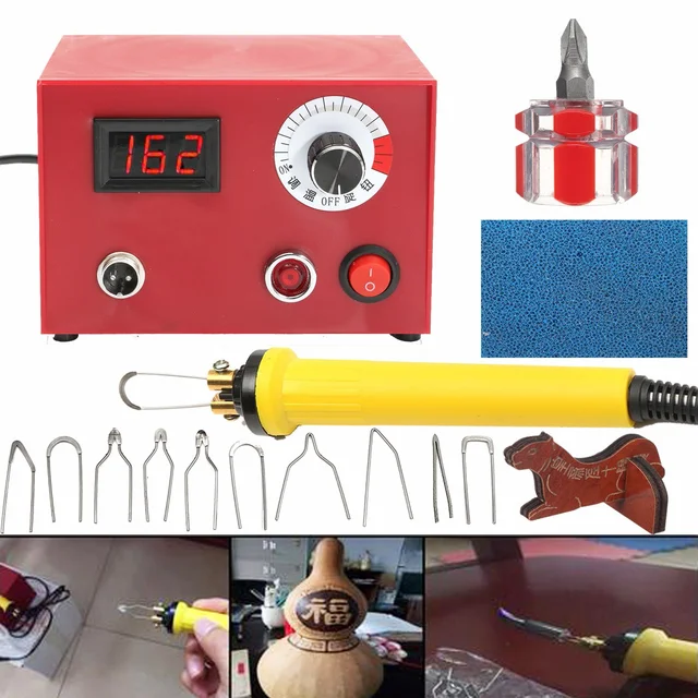 110V 50W Digital Pyrography Machine Wood Burning Pen 10 Tips Set For DIY Craft Hobby Engraver Engraving Machine
