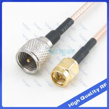 

6inch mini UHF male plug B to SMA male plug with RG-316 RF Coaxial Pigtail Jumper cable 6" 15cm Tanger High Quality RF cables