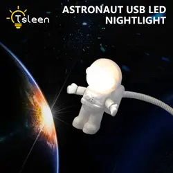 TSLEEN 2818 Новый стиль астронавт Spaceman USB 5 В LED Регулируемый ночного чтения света для компьютера PC лампа настольная света холодный белый