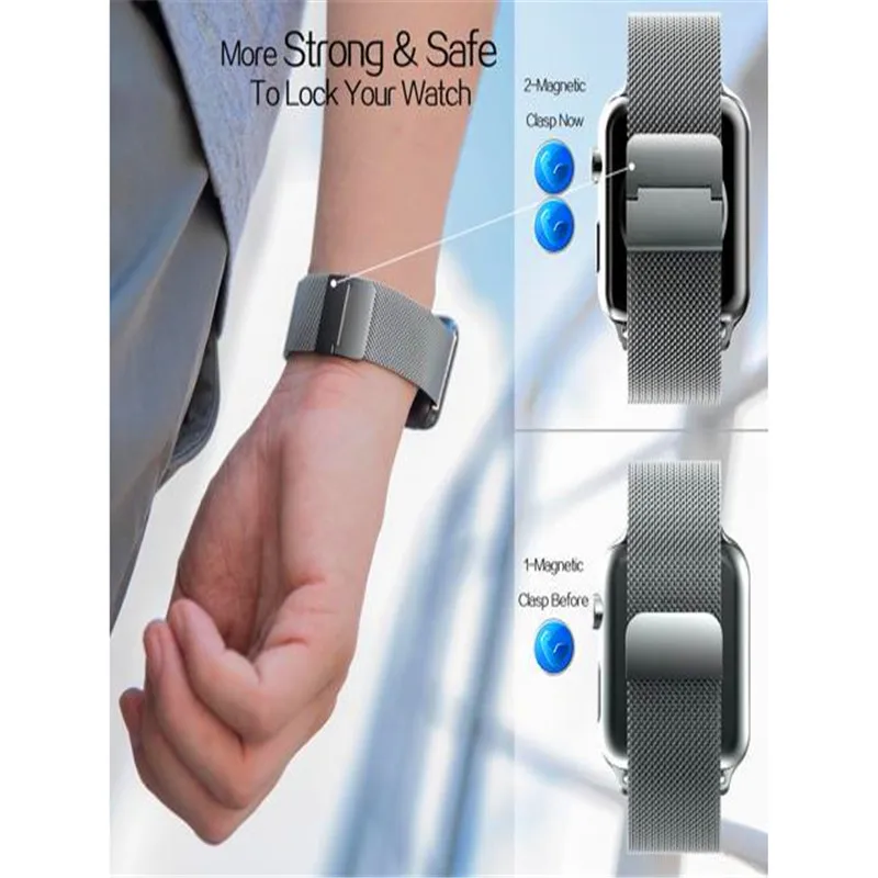 Milanese Loop Strap For Apple watch band 4 44/40mm Stainless Steel Bracelet Accessories belt Wristband For Iwatch 3/2/1 38/42mm Milanese Loop Strap For Apple watch band 4 44/40mm Stainless Steel Bracelet Accessories belt Wristband For Iwatch 3/2/1 38/42mm