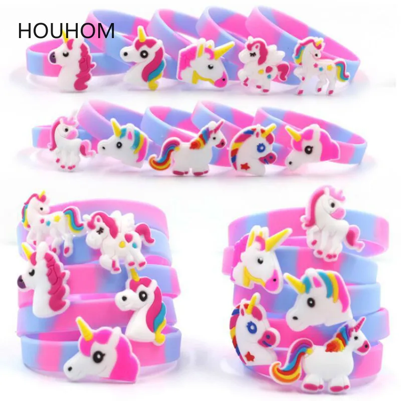 

1pc Rainbow Unicorn Party Unicornio Rubber Bracelet Birthday Party Decorations Kids Baby Shower Decorations Event Party Favors