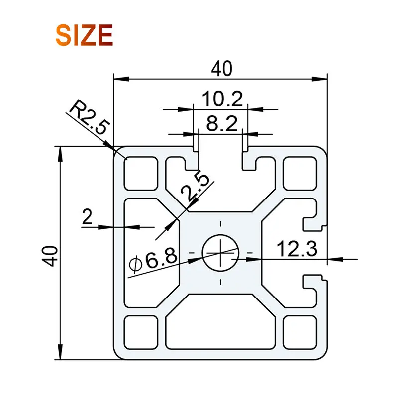 Алюминиевый профиль 4040 2NVS детали для 3D принтера линейная