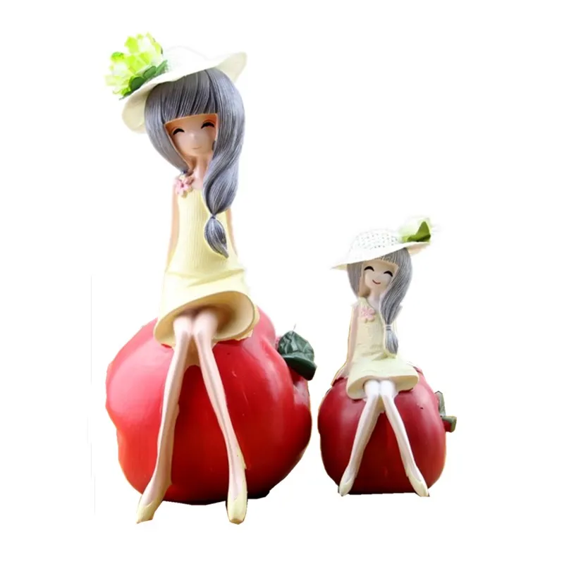 

Jelly Color Kawaii Fruit Girl Resin Crafts Figurines Cute Watermelon Girl Fruit Doll Ornaments Kids Birthday Gifts Home Decor