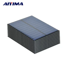 AIYIMA 10pcs 6V 1 1W Solar Panel Photovoltaic Solar Energy Cell Diy Power Bank Sunpower Cell