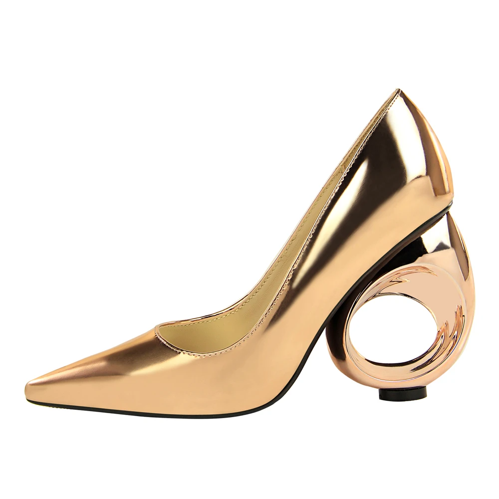 BIGTREE 2019 New Fashion Openwork High Heels Luxury Design Women's Shoes Patent Leather Sexy Shallow Mouth Pointed Shoes