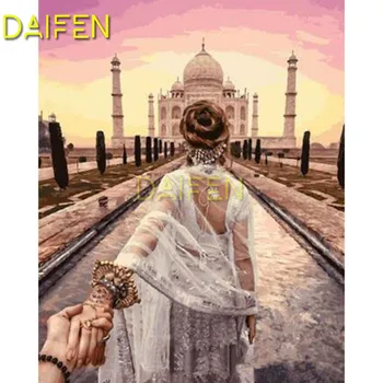 

Full Square Diamond painting lover marry Taj Mahal 5D DIY Diamond embroidery Cross stitch Full Round Diamond mosaic