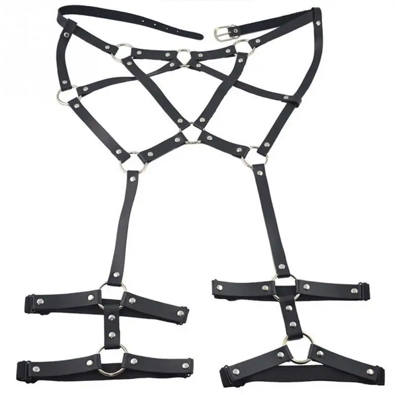 

Women Harness Body Sexy Garters Bondage Belt Punk Band From Waist Leg Women PU leather garter