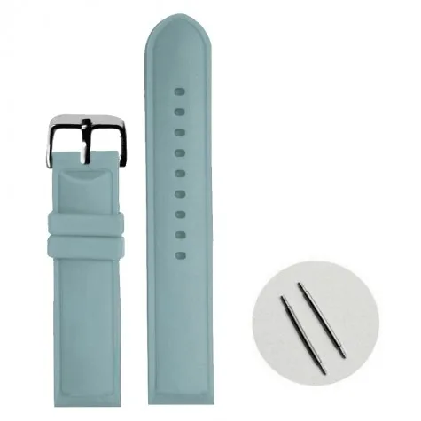 20mm Powder Blue Silicone Jelly Rubber Men Ladies Watch Band Straps WB1087P20JB