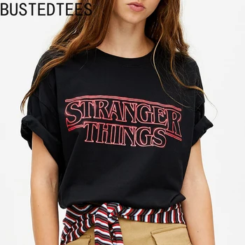

2019 New Arrival Women Clothing Graphic Tees Camiseta Mujer Aesthetic Streetwear Harajuku Shirt Stranger Things Print Plus Size